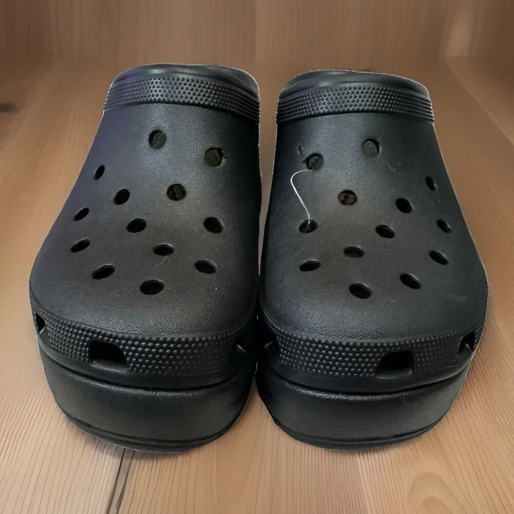 Crocs Siren Clog Men 10 Women 12 Black Platform Heeled Mule 208547-001 Shoe **
